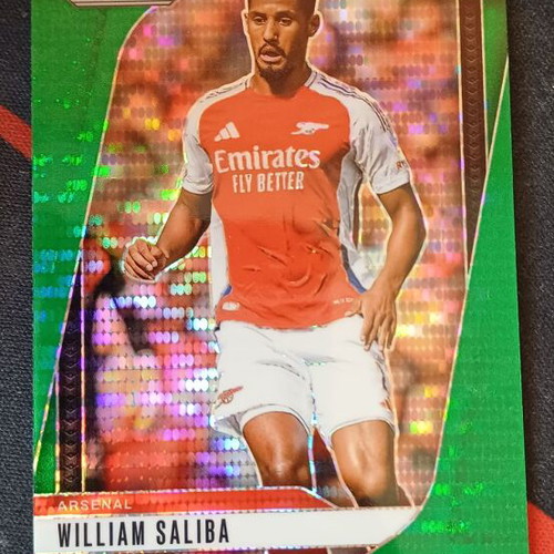 Panini Prizm Premier League 2024/25 William Saliba Green Pulsar Arsenal card