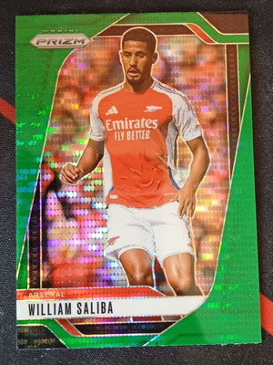 Panini Prizm Premier League 2024/25 William Saliba Green Pulsar Arsenal card
