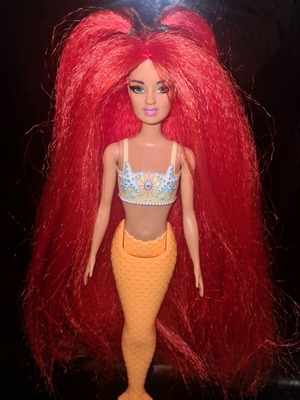 Barbie mermaid with long red hair new