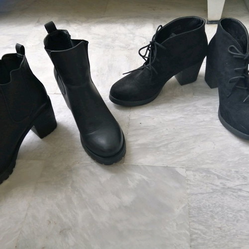 Black ankle boots used, size 38, 2 pairs