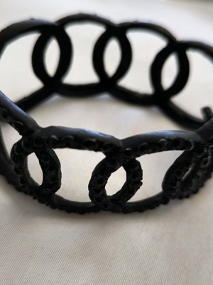 Cuff bracelet black steel with black rhinestones new