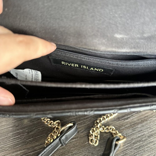 River Island shoulder bag like new, black with gold details