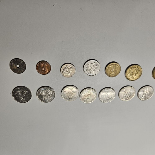 Coins used, pack of 15 drachmas from various years