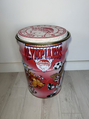 Olympiakos Collectible Metal Stool used, Euroleague 1997 Vintage