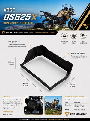 LCD screen shade for Voge DS 625x 3d Print