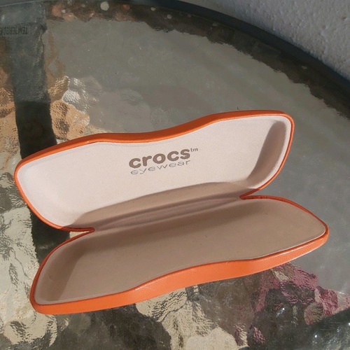 Crocs orange glasses case new with 2 cleaning cloths