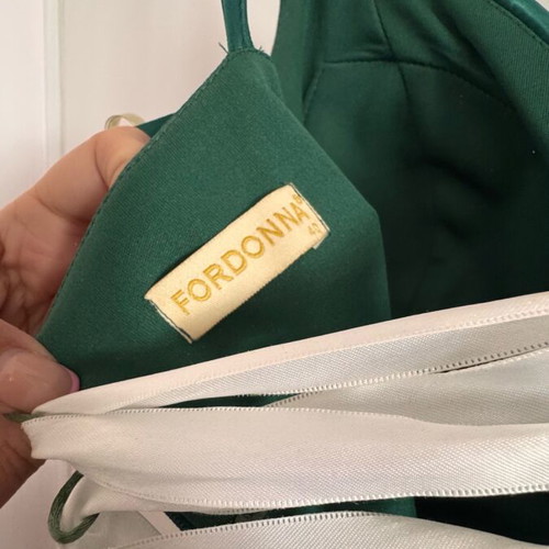Satin dress emerald No40 used with back ribbons