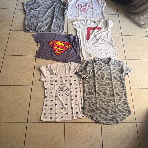 T-shirt set of 6 used, multicolor, various brands