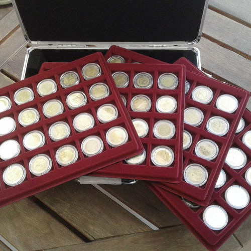 Commemorative 2 euro coin collection 34 coins new with Leuchtturm case