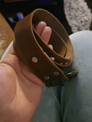 Leather belt used, tan, size 90