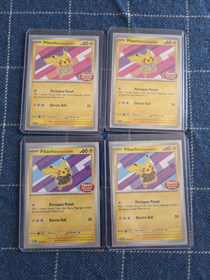 Pokemon Pikachu Batik 4 κάρτες με αυθεντικά θηκάκια σαν καινούργιο