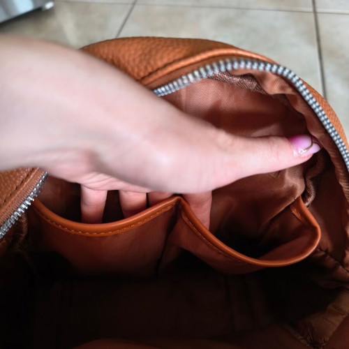 Backpack made of faux leather like new, tabba color