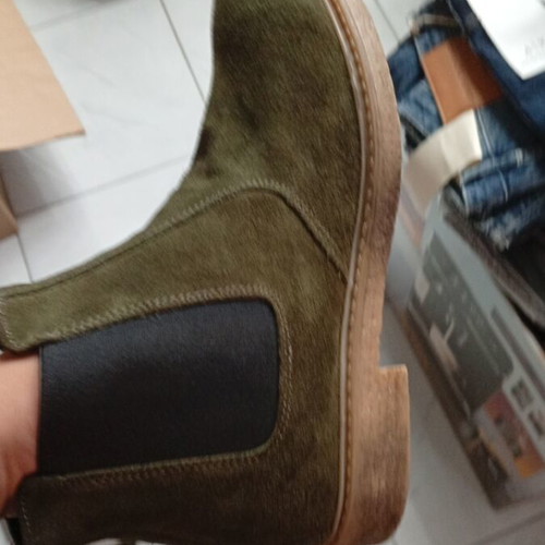 HERMAN SONS stylish ankle boots new, olive color, size 41