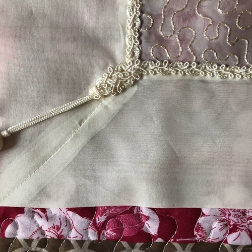 Vintage silk beige Soufli table runner new for long table
