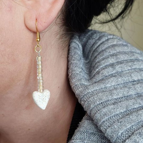 Handmade earrings new with heart design