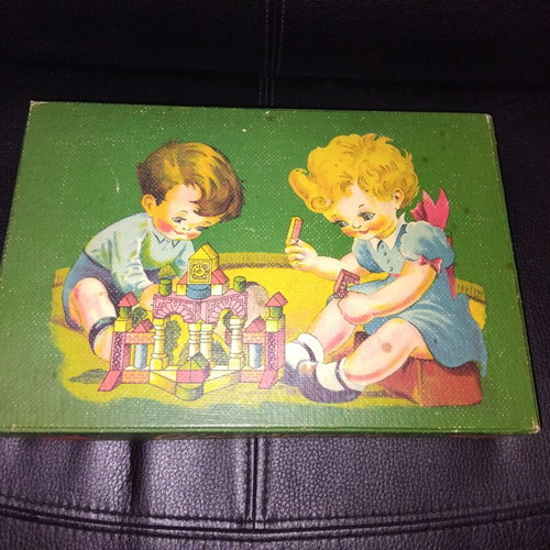 Vintage toy with building blocks used