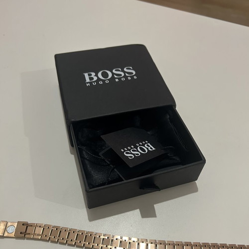 Hugo Boss men's bracelet rose gold plated stainless steel