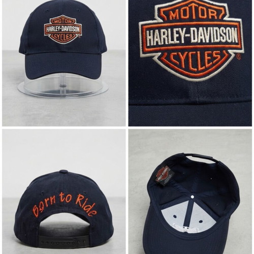 Harley-Davidson vintage hat used, navy blue, size L