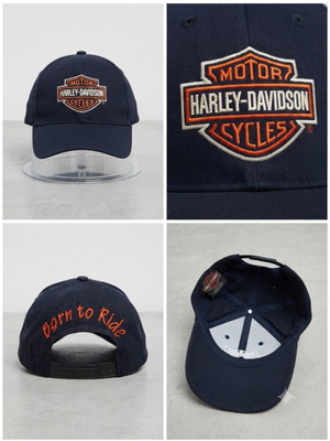 Harley-Davidson vintage hat used, navy blue, size L