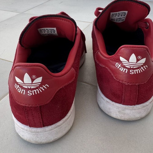 Adidas Stan Smith sneakers size 39.5, like new, red suede