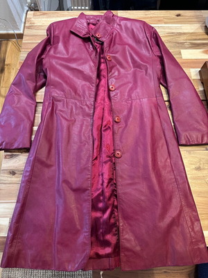 Γυναικείο δερμάτινο παλτό Golden Horn σαν καινούργιο, μπορντό