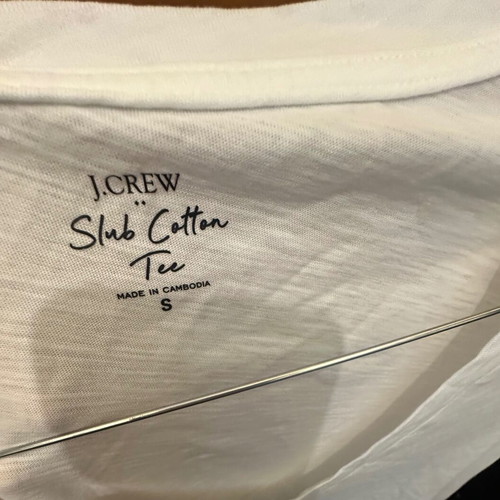 J.CREW Slub Cotton Tee S white organic cotton women's shirt new
