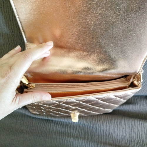 Michele Moon crossbody bag new pink gold with chain and leather strap