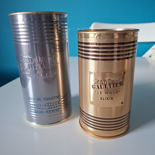 Jean Paul Gaultier empty metal storage tins Le Male