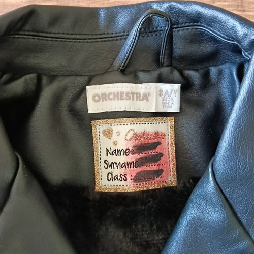 Orchestra faux leather jacket used with fur, 8 years, black, 128 cm