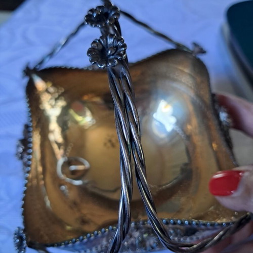 Silver basket 925, like new, gold-plated inside