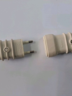 Plug set 1 male and 1 female, 2 poles, 10A 250VAC, new
