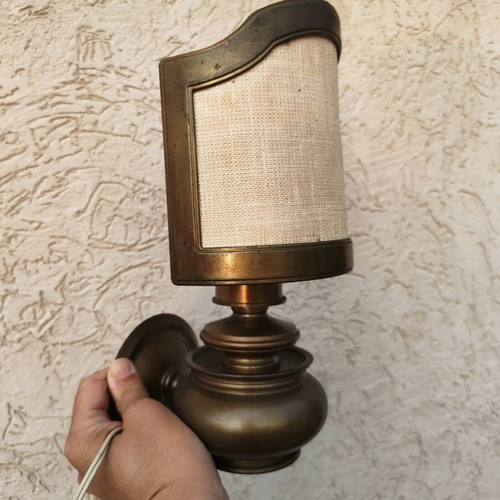 Leo Koek Verlichting lamp used, vintage brass wall light