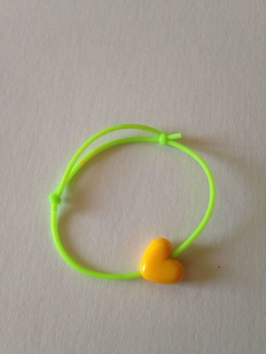 Green Bracelet with Yellow Heart
