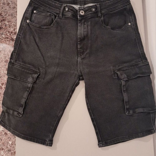 Pop Air Cargo Denim Bermuda Shorts like new, dark gray