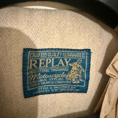 Replay genuine leather beige jacket used, size S