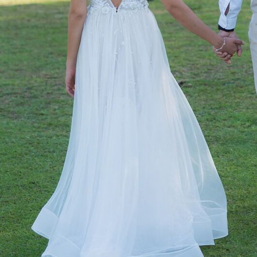Primalicia wedding dress like new, size 10, white and beige