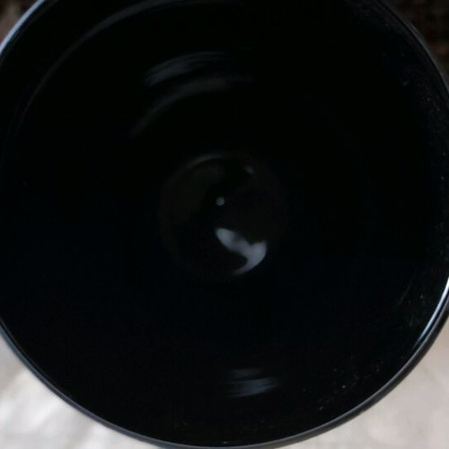 Porcelain vase new black with matte and glossy flowers