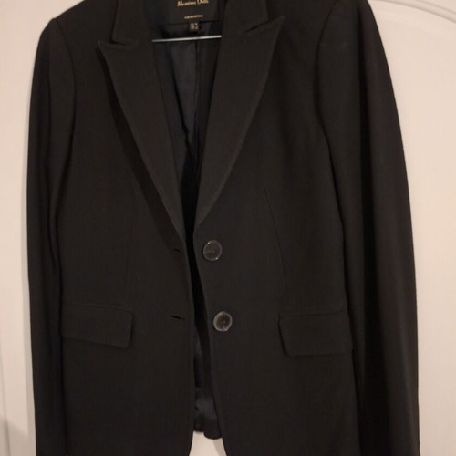 Massimo Dutti blazer size 34 black like new with lapel and flap pockets