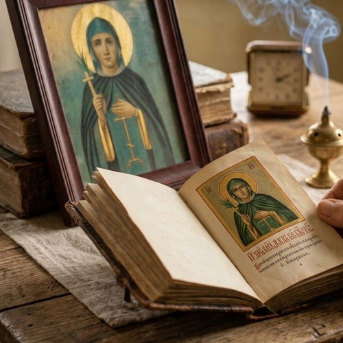 Russian Icon of Saint Paraskevi used, circa 1880 with original frame