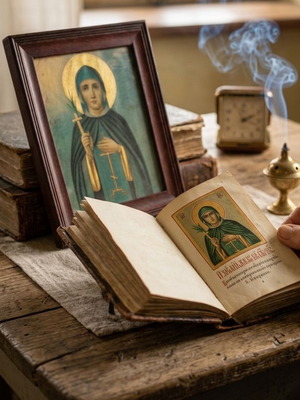 Russian Icon of Saint Paraskevi used, circa 1880 with original frame