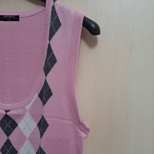 Cotton women's sweater Julia Bergovich new, pink and grey