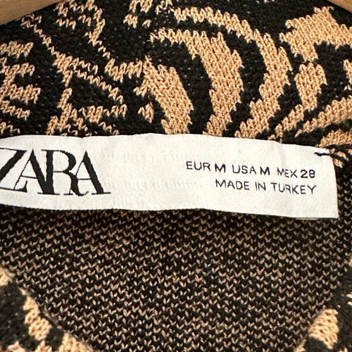 Zara μάλλινο φόρεμα μεταχειρισμένο, μέγεθος Μ, μπεζ με μαύρο