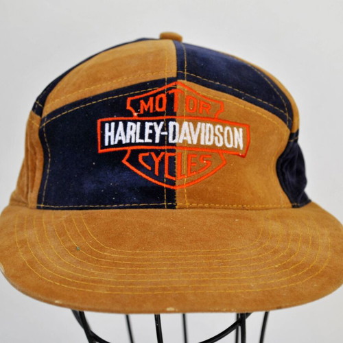 Harley-Davidson Vintage Suede Cap Brown Blue One Size