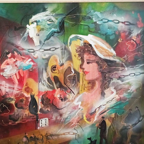 Oil painting on canvas by Fofi Mouratidou in excellent condition