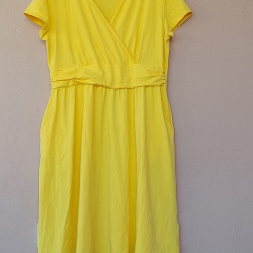 New shows plus size yellow short sleeve dress