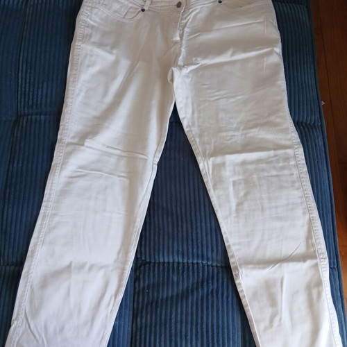 Women's white pants like new, straight fit, size L