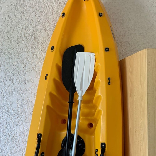 Sea Canoe used with seat, two paddles and transport wheels