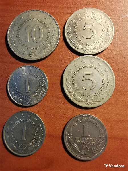  6 kermata dinaria 1968-1978