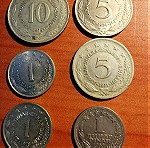  6 κέρματα Διναρια 1968-1978