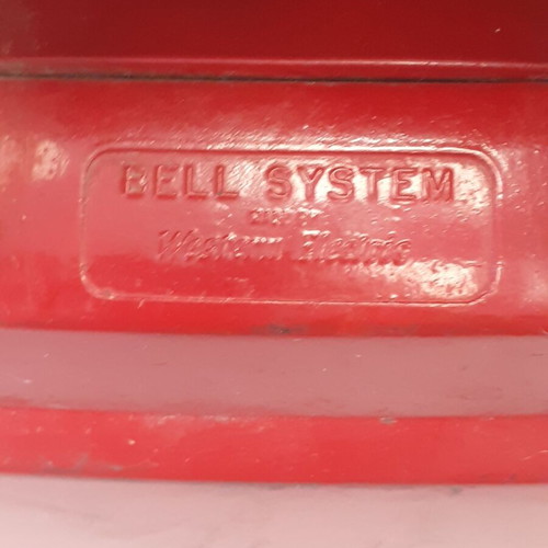 Western Electric red telephone used, 1960s-1970s